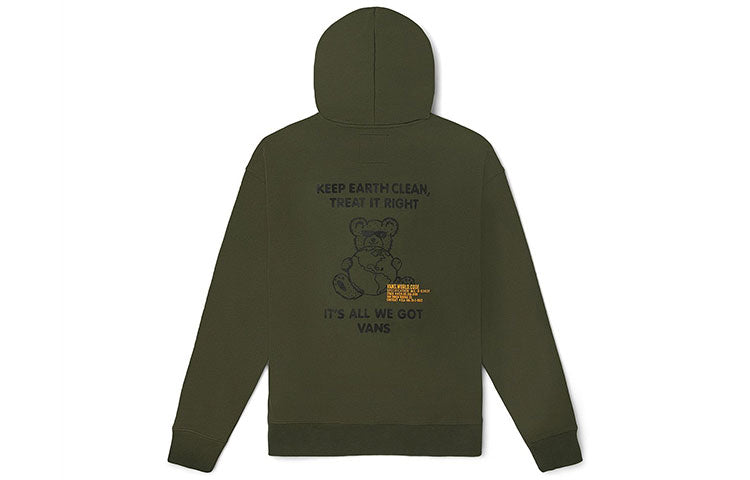 Vans Bear Alphabet Printing Casual Couple Style Green VN0A54O3KCZ