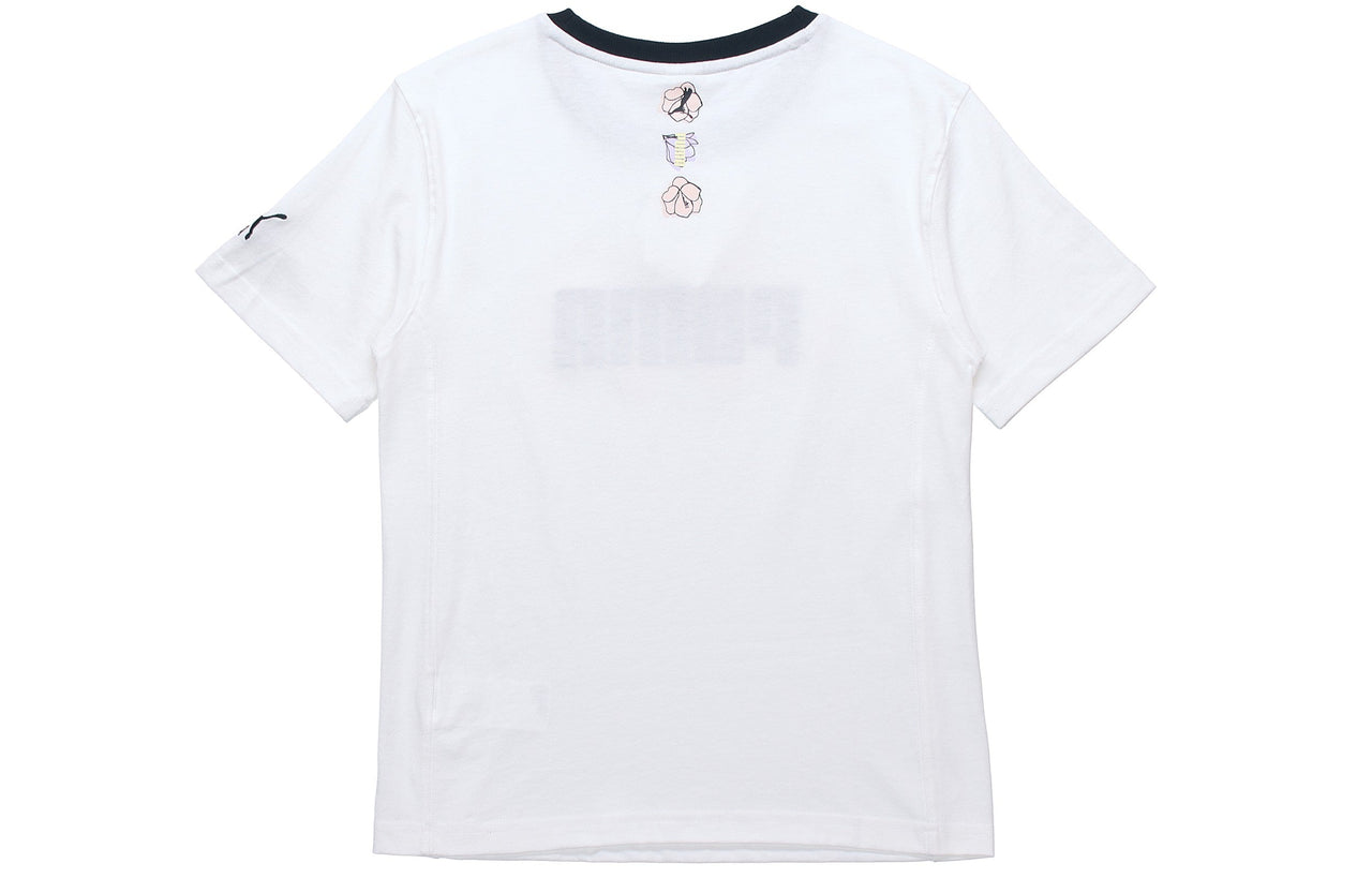 (WMNS) PUMA Logo Printing Round-neck White 532042-02