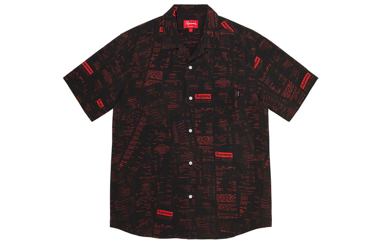 Supreme Receipts Rayon S/S Shirt 'Black Red' SUP-FW20-072