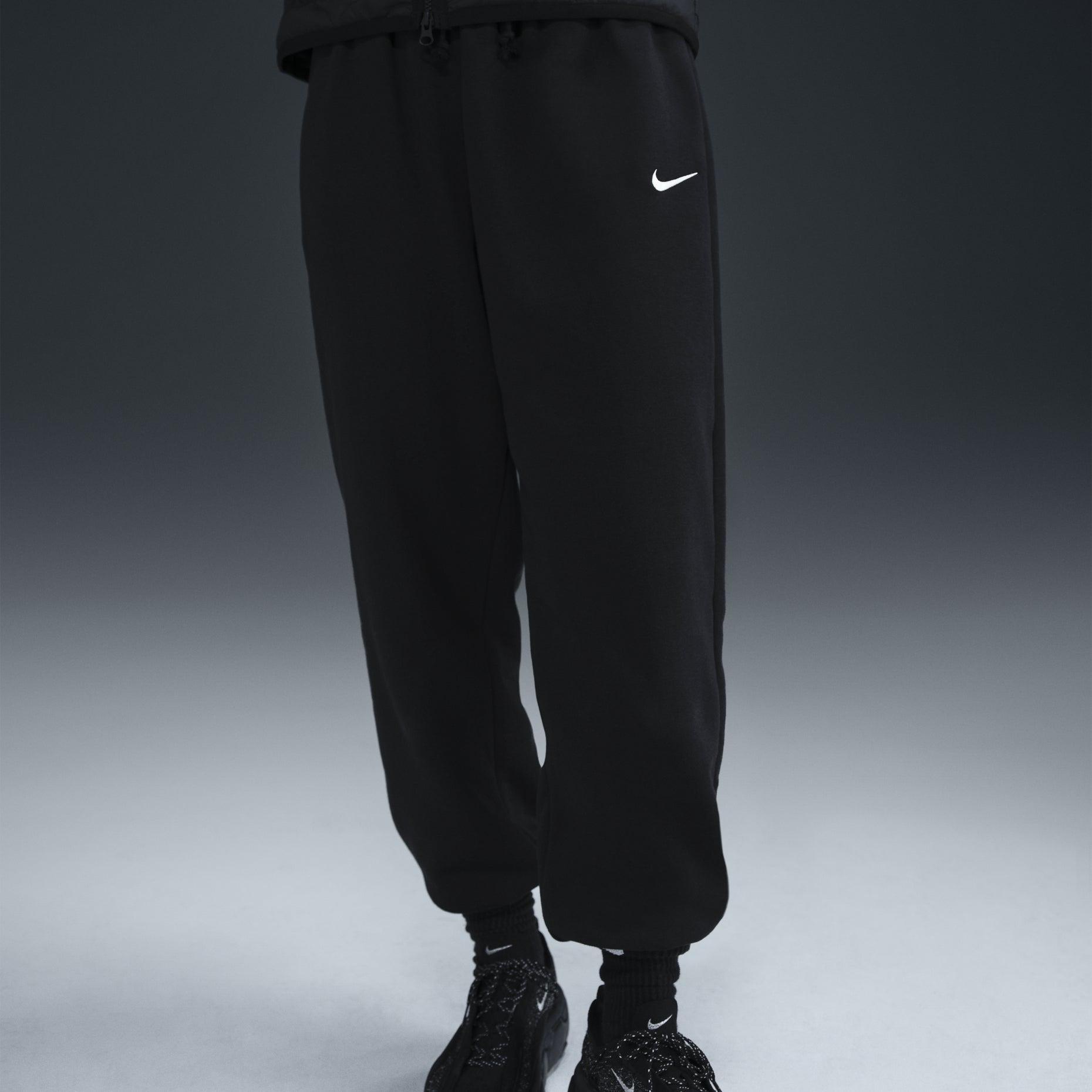 (WMNS) Nike Sportswear Phoenix Fleece High Waisted Oversized Sweatpants Asia Sizing 'Black' FZ5997-010