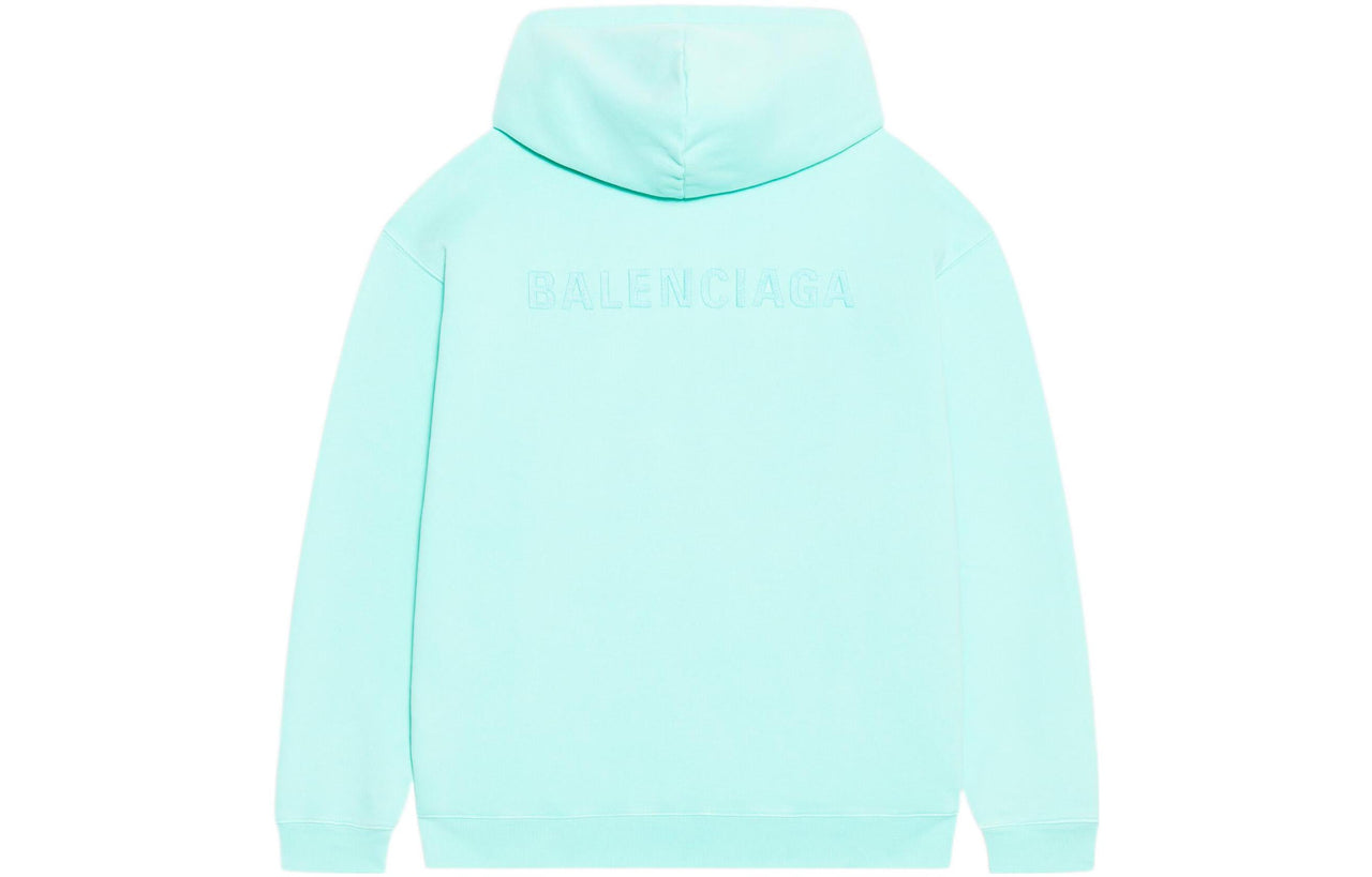 Balenciaga Logo Hoodie Medium Fit 'Terquesa' 600583TLVB83062