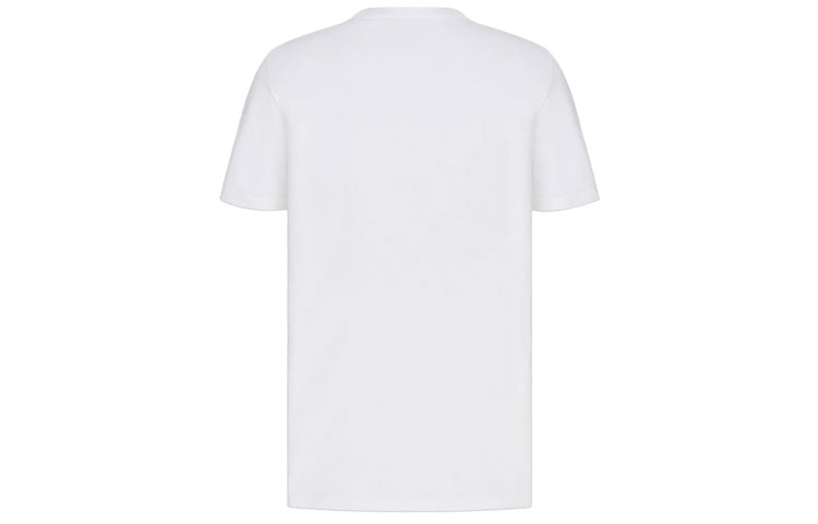 Men's DIORx KENNY FW21 Crossover Loose Round Neck Short Sleeve White 193J697A0677-C089
