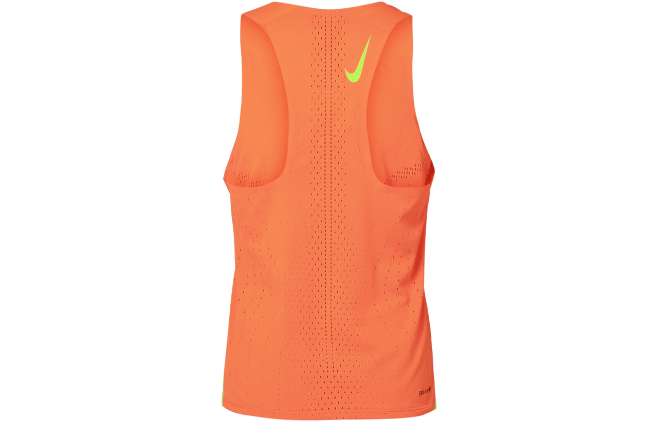 Men's Nike Solid Color Logo Breathable Quick Dry Running Training Sports Orange Vest DM4625-803