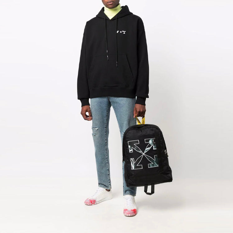 Men's Off-White FW21 Logo Pattern Loose Fit Black OMBB085F21FLE0011001