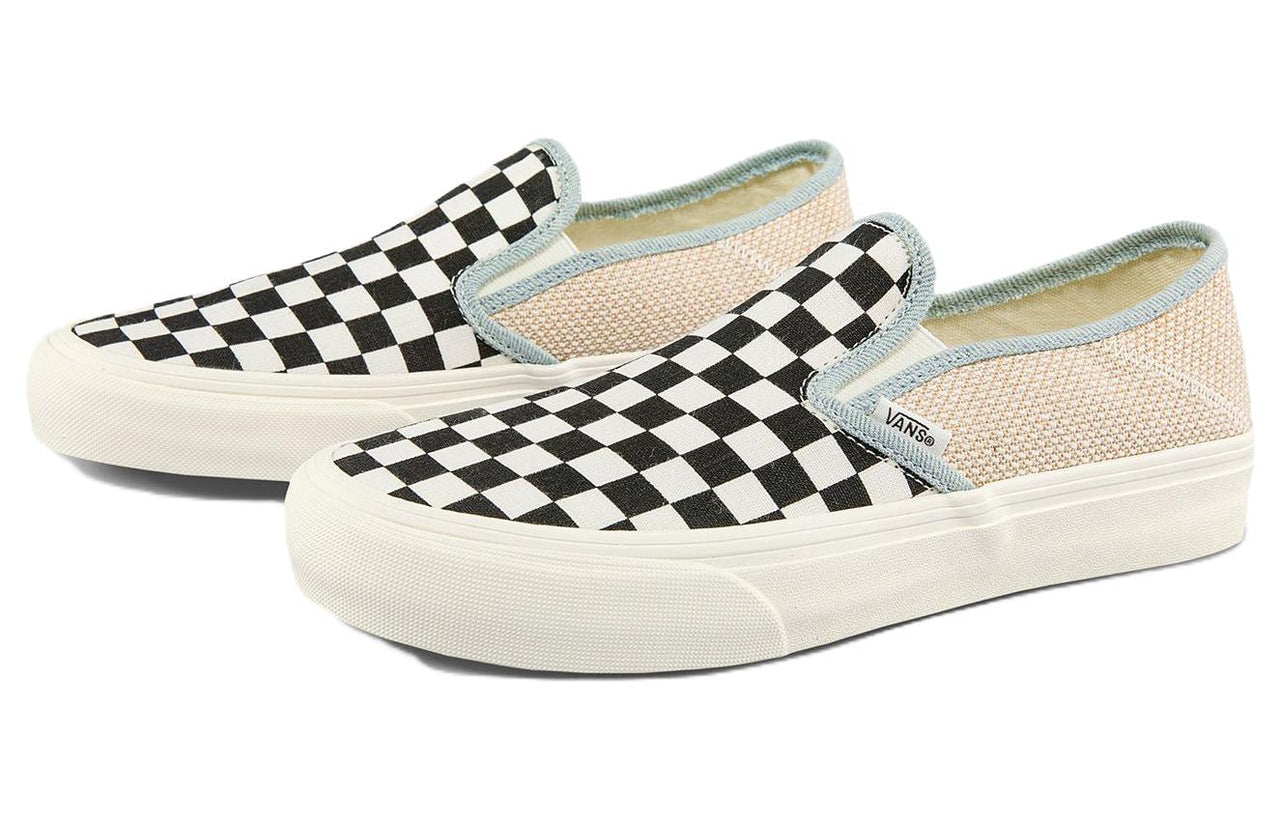 Vans Slip-On SF Stylish Casual Skate Shoes Unisex Black White Brown Grid 'Black White Brown' VN0A5HYQAYR