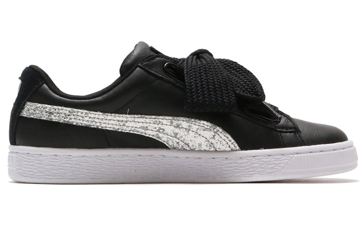 (WMNS) PUMA Basket Heart 'Black Silver Glitter' 364078-03