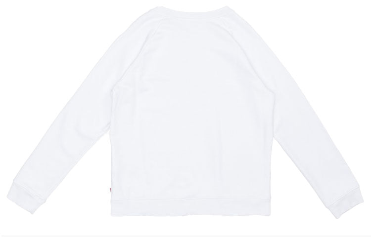 (WMNS) Levi's Solid Color Logo Printing Long Sleeves Hoodie White 29717-0014