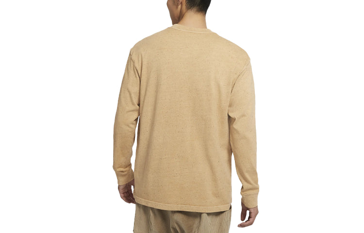 Men's Nike Alphabet Cartoon Pattern Printing Long Sleeves Brown T-Shirt DN3045-101