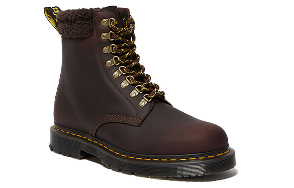 Dr. Martens 1460 Wintergrip Fleece Leather Boots 'Cocoa Dark Brown' 26091247
