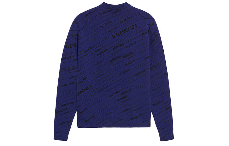 Balenciaga Diagonal Logo Sweatshirt 'Blue' 583080T15244160