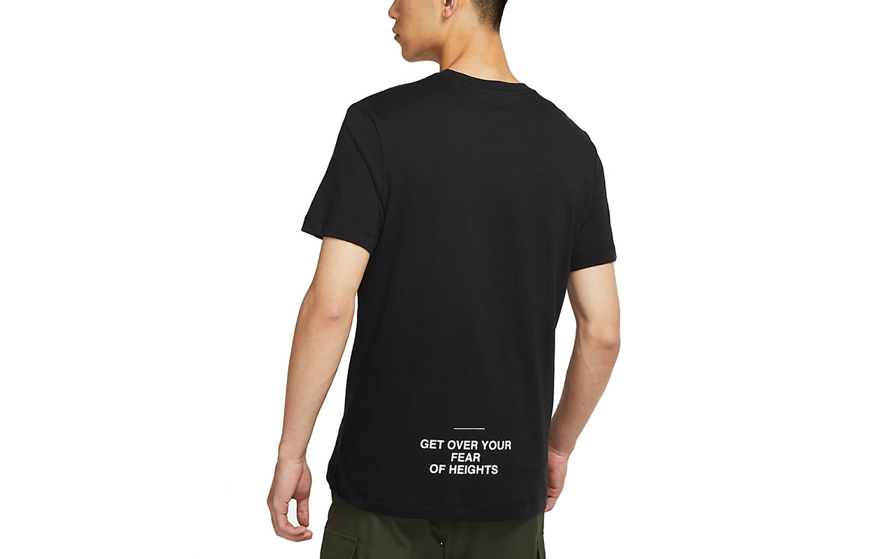Men's Nike Air Large Logo Printing Sports Round Neck Short Sleeve Black T-Shirt DD3352-010