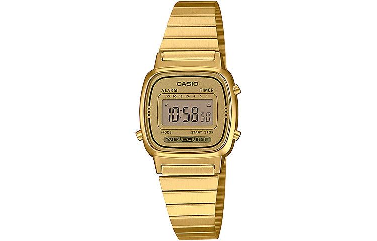 CASIO STANDARD Series Classic Small Cube Retro Waterproof Spring And Summer New Release Watch Gold Digital LA670WGA-9D