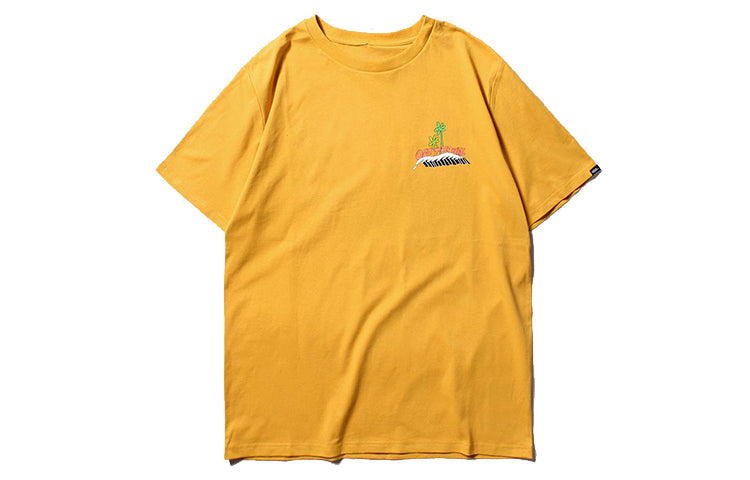 Men's Vans Asian Artist Crossover Series Printing Short Sleeve Yellow VN0A4RAY50X