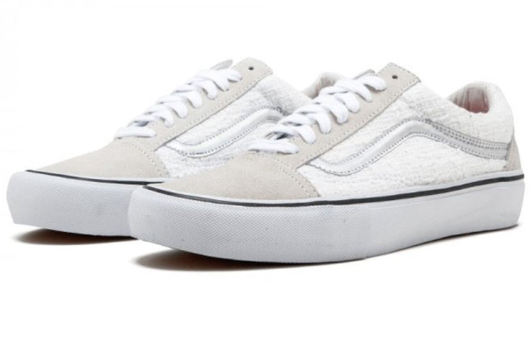 Supreme x Vans Old School Pro Iridescent Skate Shoes Unisex White VN000ZD4JI0