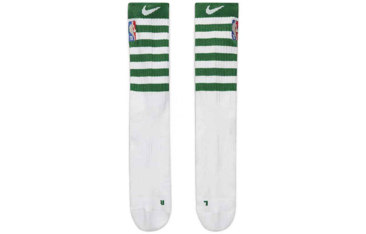 Nike Boston Celtics Stripe Logo Athleisure Casual Sports Socks Couple Style One Pair White DA4952-100