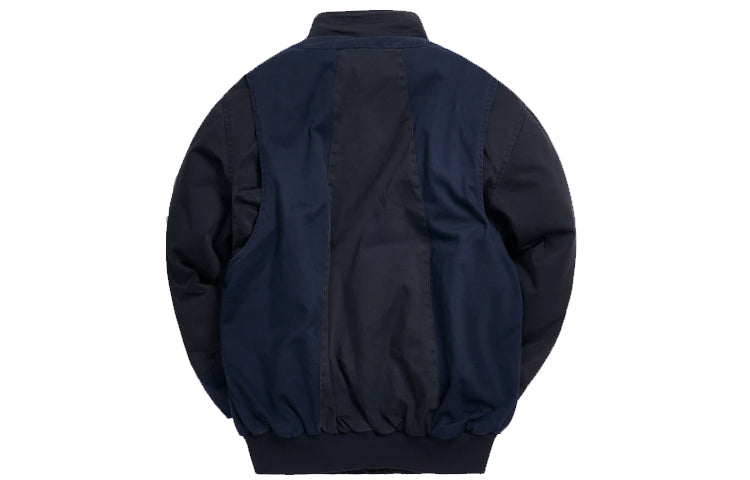 KITH Colorblocked Sateen Bomber Jacket Navy Blue KH1207-102