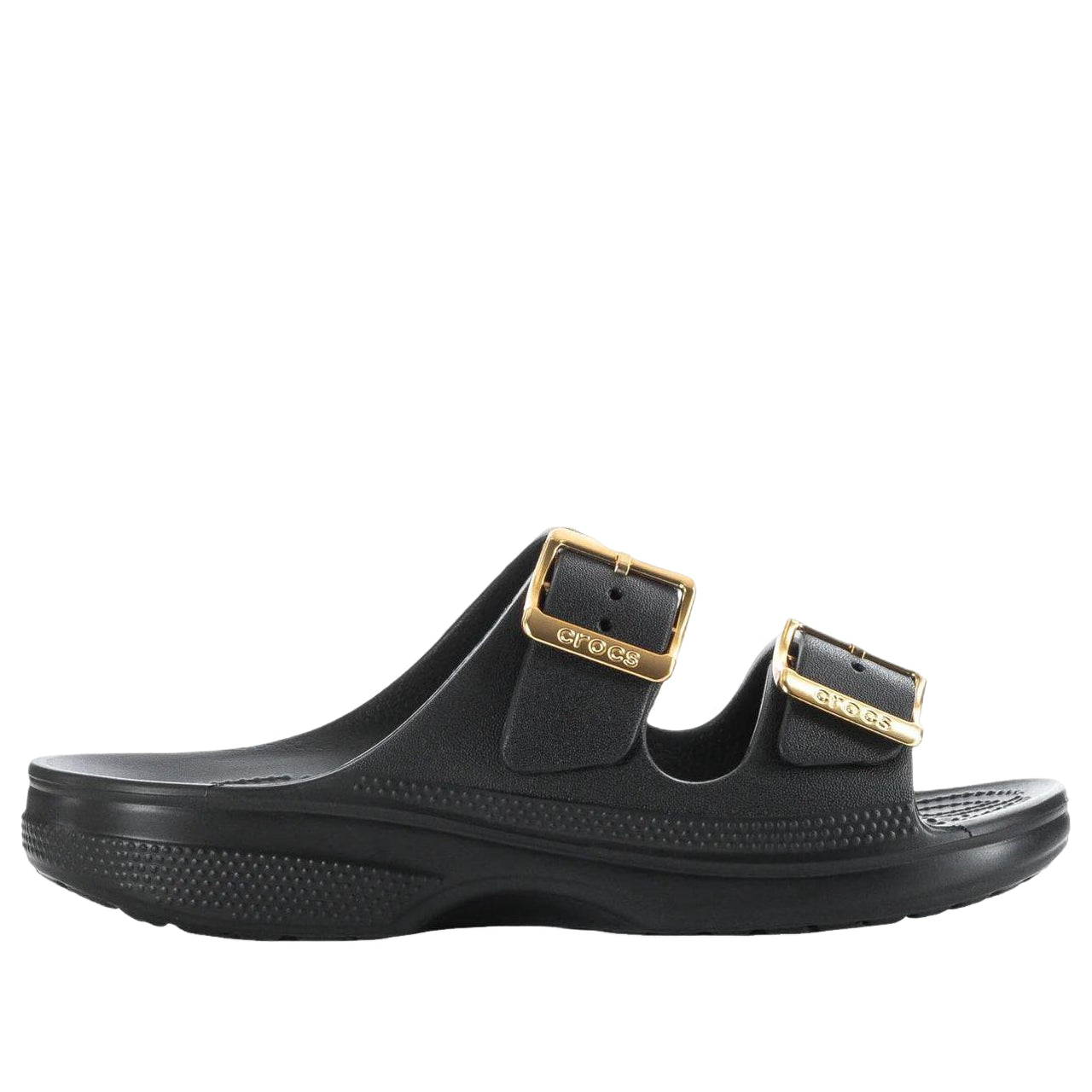 (WMNS) Crocs Metallic Buckle Saturday Sandal 'Black' 213316-001