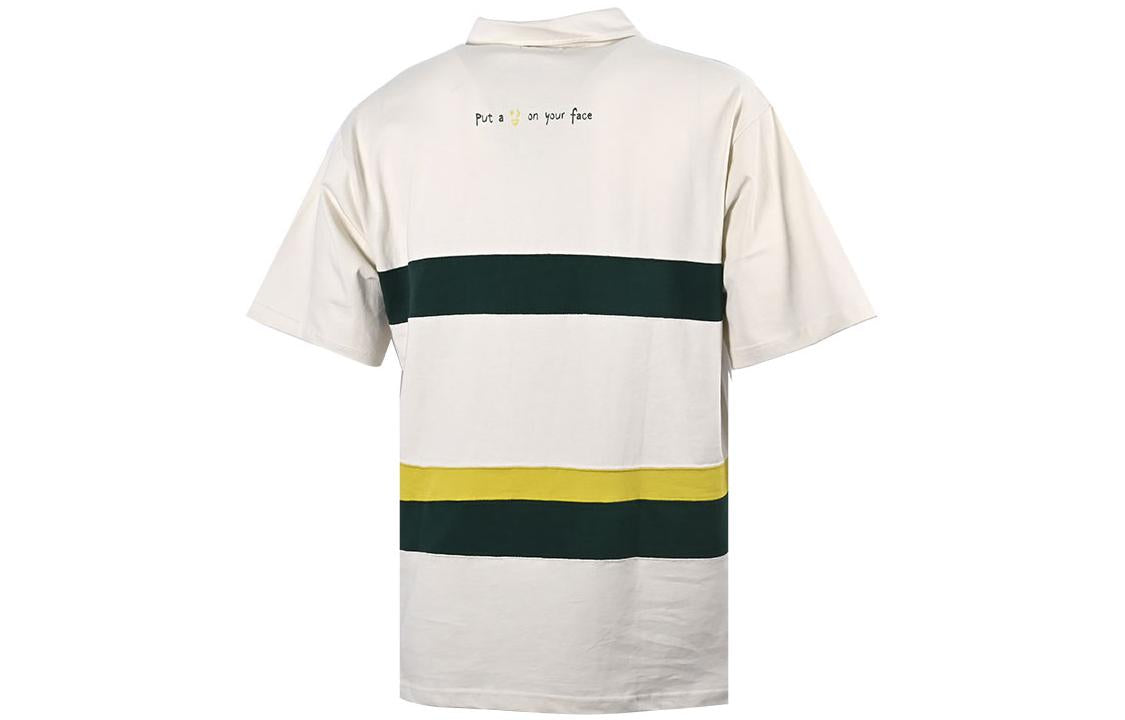 Converse Colorblock Logo Polo Shirt 'White Dark Green' 10024880-A01