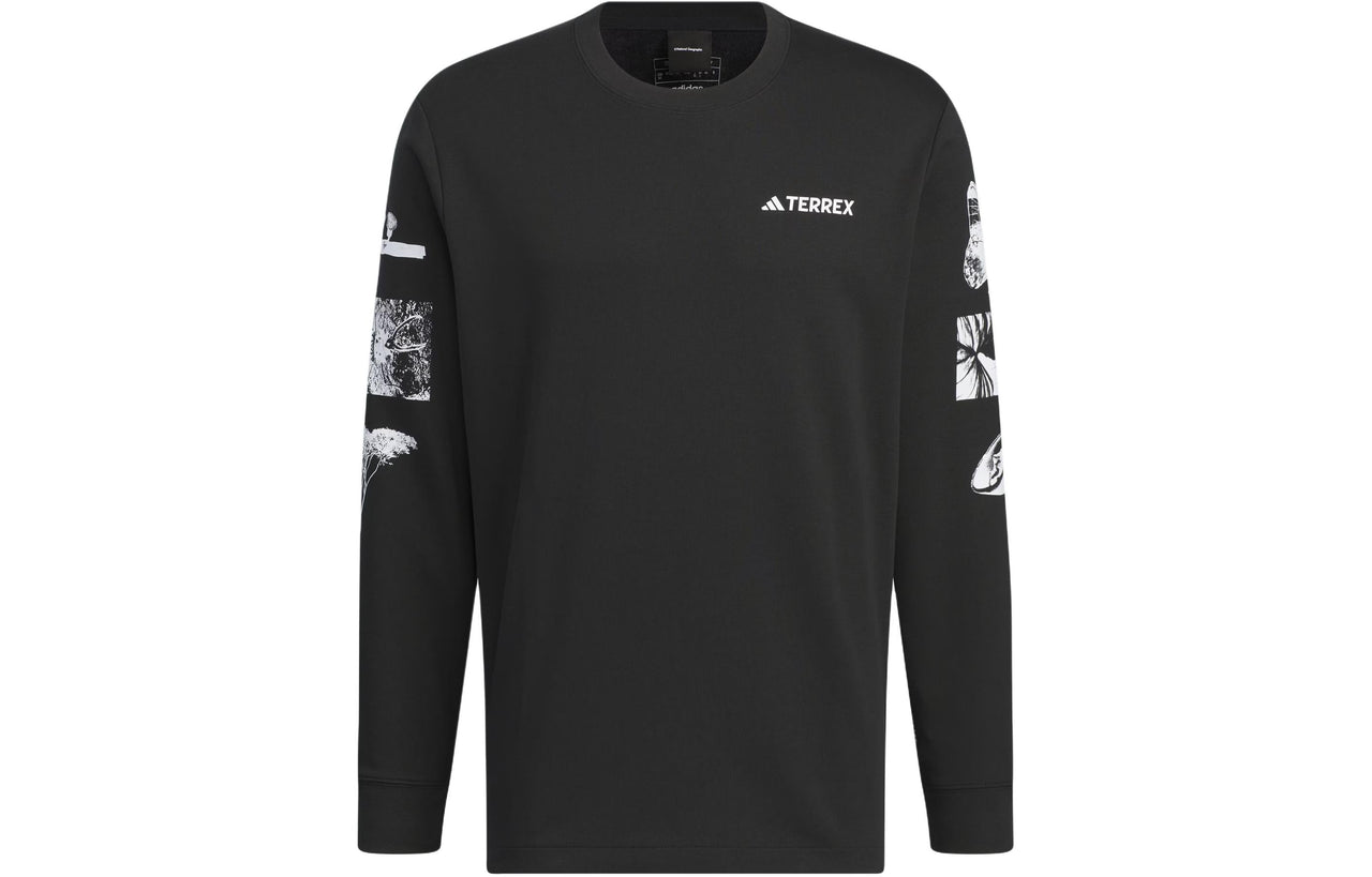 adidas National Geographic Aeroready Graphic Long Sleeve Tee Asia Sizing 'Black' IS9510
