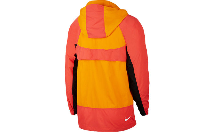 Nike Sportwear Retro Colorblock Loose Half Zipper hooded Pullover Woven Jacket Orange BV5386-873