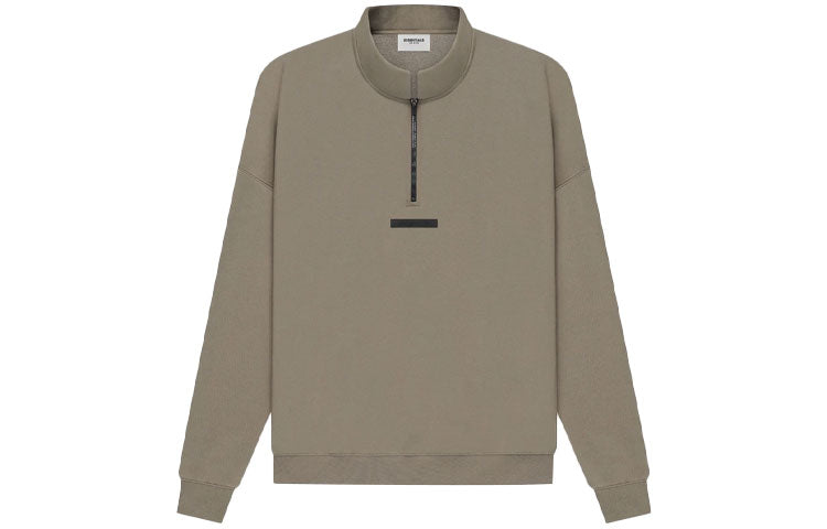 Fear of God Essentials SS21 Mockneck Half Zip 'Taupe' FOG-SS21-592