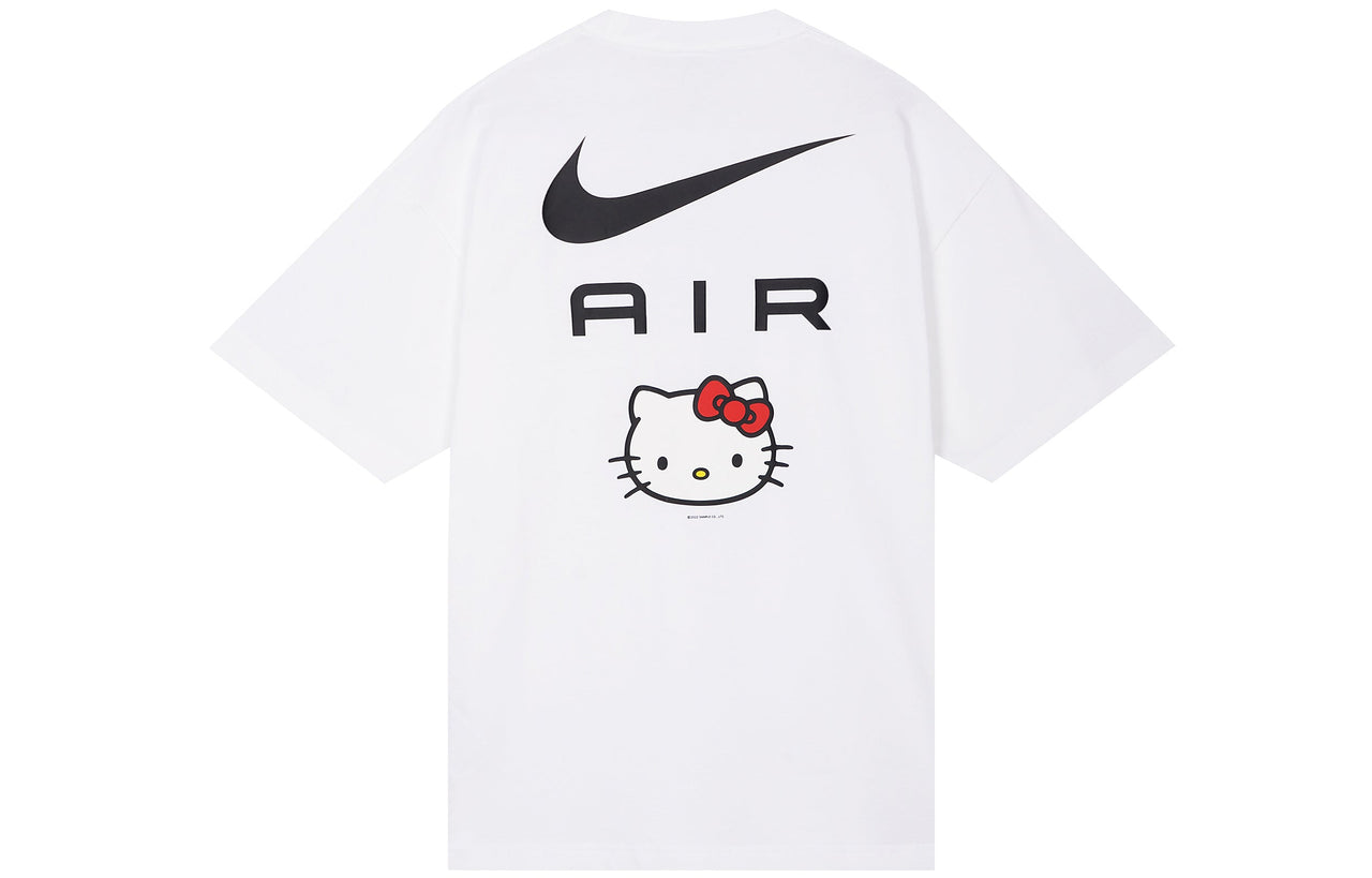 Nike x Hello Kitty Crossover Funny Cartoon Alphabet Pattern Printing Short Sleeve Asia Edition Unisex White DR6075-100