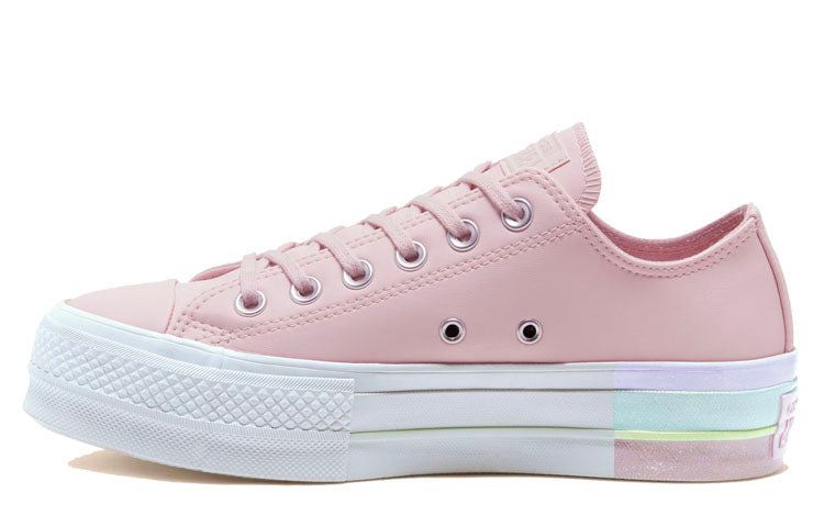 (WMNS) Converse Intergalactic Fade Chuck Taylor All Star Platform Low Top Thick Sole Pink White Sneakers 'Pink Blue' 566250C