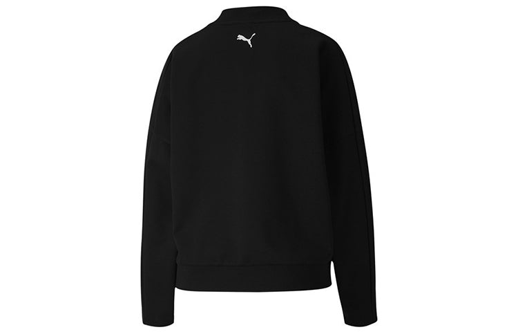 (WMNS) PUMA Evide Logo Printing Round-neck Sweatshirt Black 597384-01
