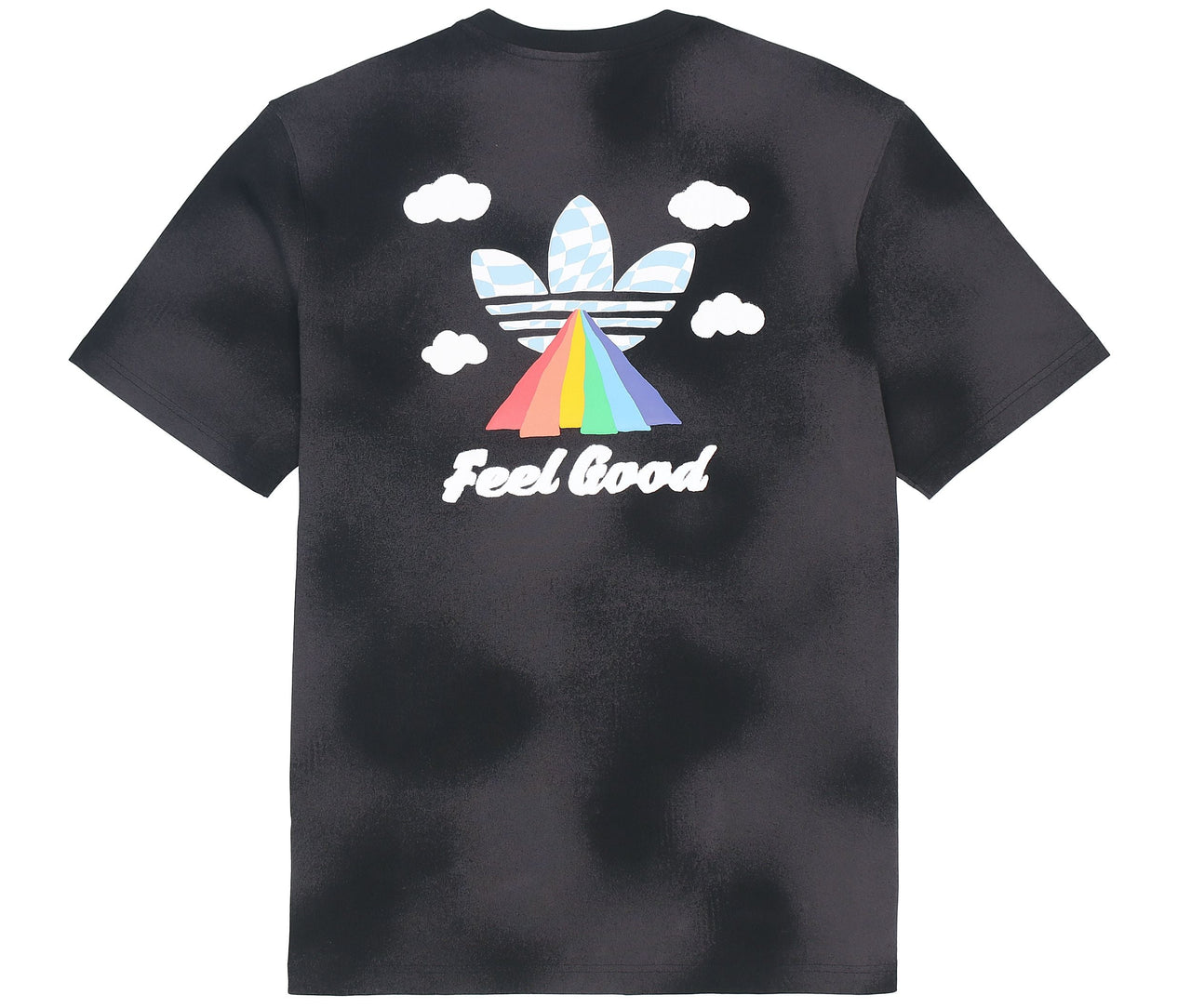 Men's adidas originals Y2K Tee 2 SS22 Gradient Clouds Logo Alphabet Round Neck Sports Short Sleeve Black T-Shirt HM8033