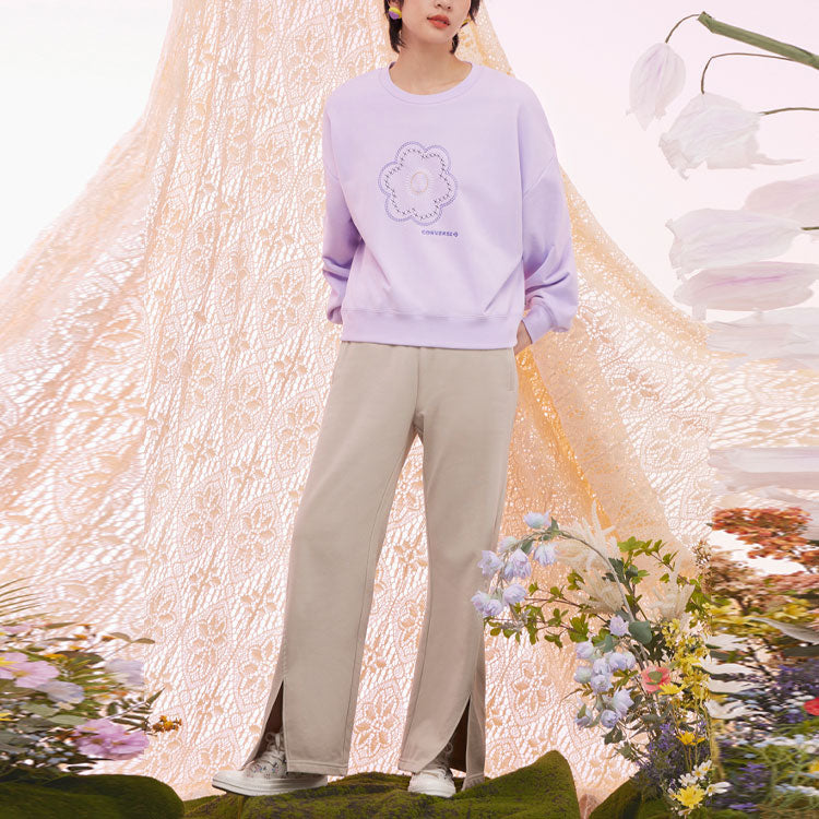 (WMNS) Converse Floral Crewneck 'Lilac' 10025522-A02