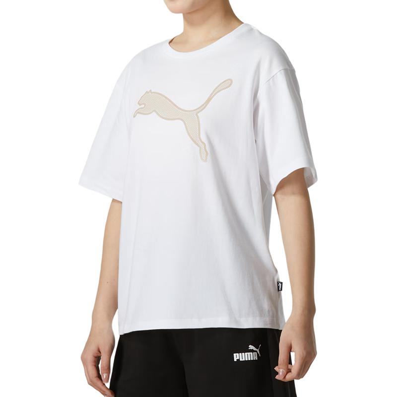 (WMNS) PUMA Graphic Sport T-Shirt 'White Beige' 682164-02