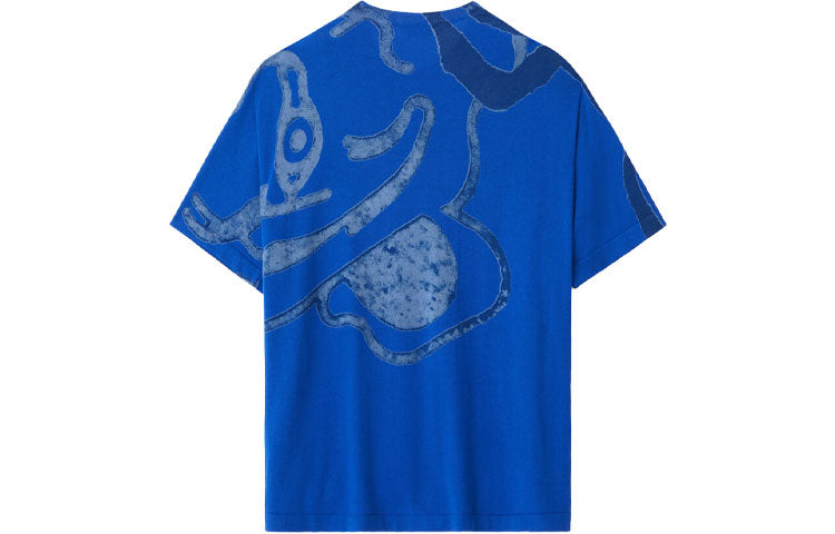 Men's KENZO SS21 Cotton Colorblock Short Sleeve Blue FB55PU5873TD-69