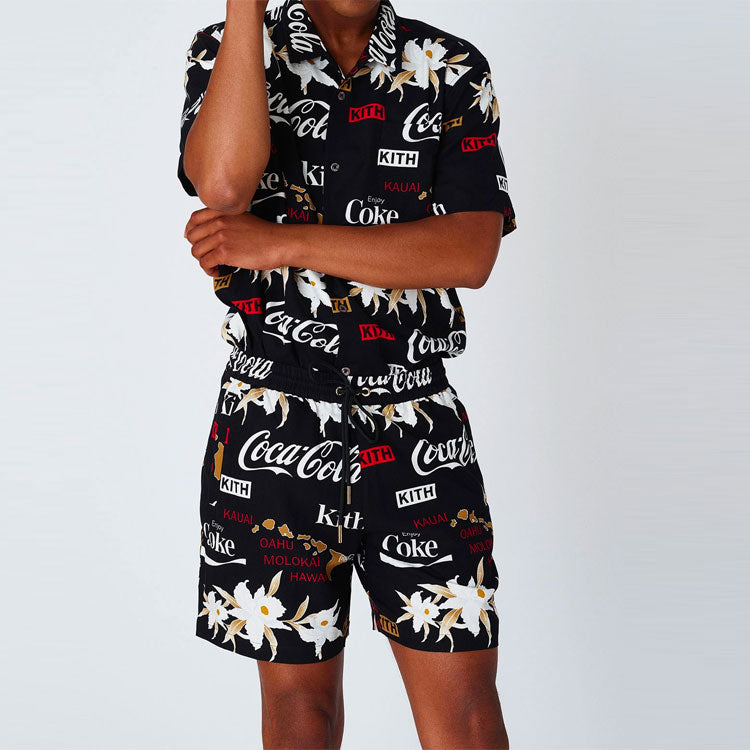 KITH x Coca-Cola Hawaiian Camp Button Up 'Black' KH3540-100