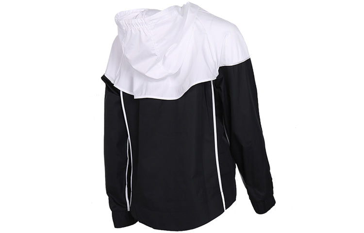 (WMNS) Nike Sports Windproof Colorblock Hooded Jacket Black White Black-white BQ4716-011