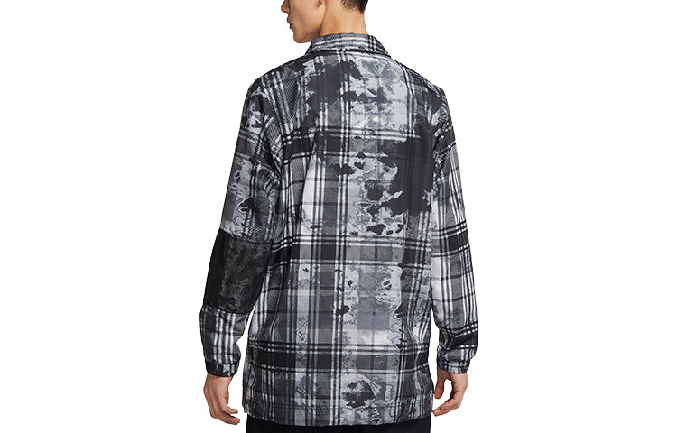 Nike Kyrie Loose Sports Printing Plaid Woven Jacket 'Grey' CK6752-010