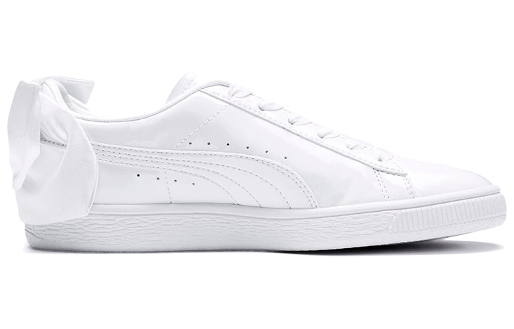 (WMNS) PUMA Basket Bow Patent Shoes White 368118-02