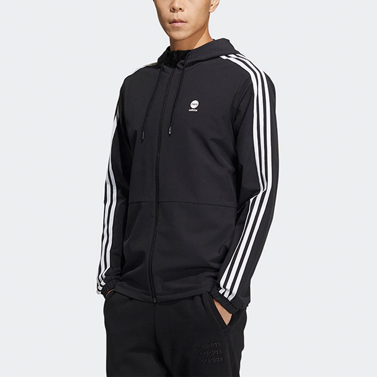 adidas neo Stripe Hooded Jacket Black HD4670