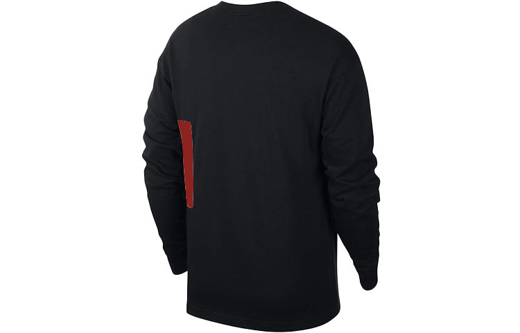 Men's Nike ACG Casual Sports Pullover Long Sleeves Black T-Shirt 'Black Habanero Red' BQ7289-010