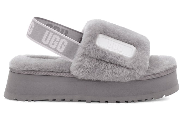(WMNS) UGG Disco Slide Lightweight Cozy Thick Sole Gray Purple Colorblock 1112258-SAMT