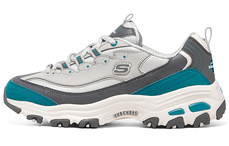 (WMNS) Skechers D'lites 1.0 'White Teal Grey' 896262-GYBL