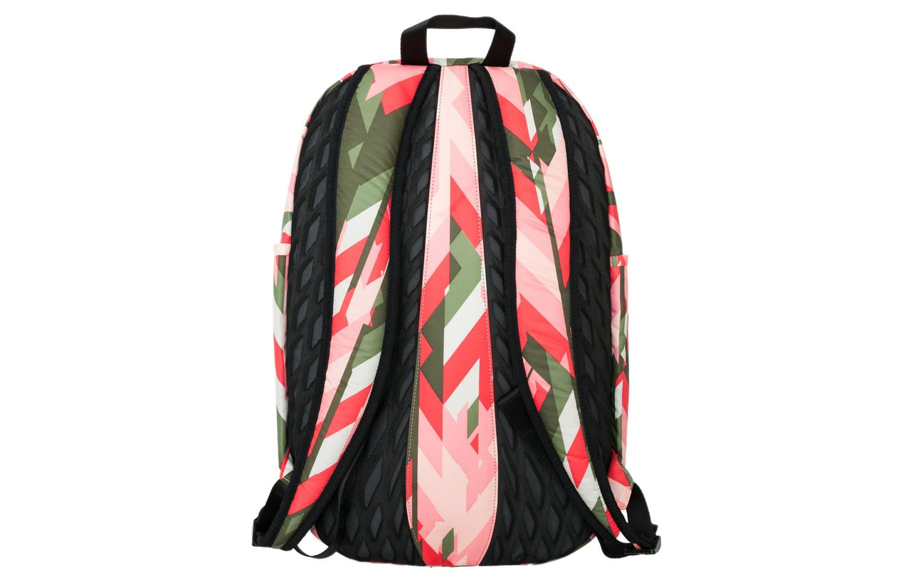 Nike Splicing Colorblock Sports Outdoor Schoolbag Backpack Pink / Military Green / Red BA5242-808