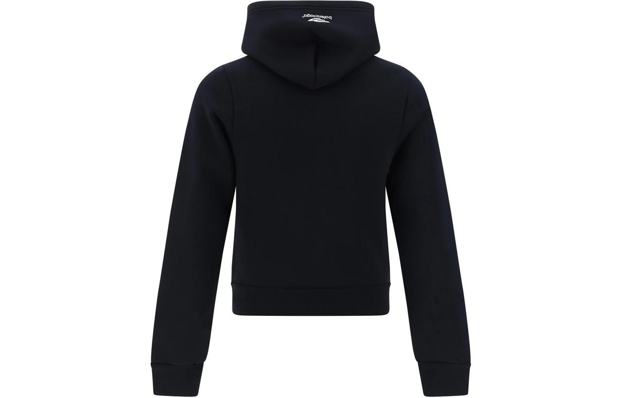 (WMNS) Balenciaga Zip-up Hoodie 'Black' 790382TQVN91000