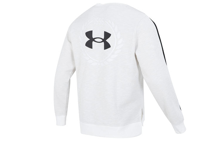 Under Armour Essential Fleece Heritage Crew Sweatshirt 'Onyx White' 1373814-112