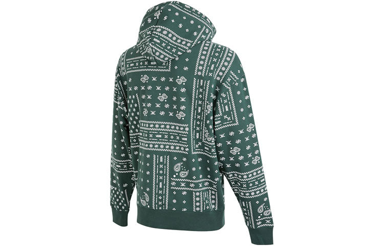 Men's Vans Cashew Pattern Full Print Sports Pullover Green VN0A5H8DCX9