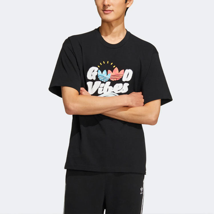 adidas originals Y2K Tee 1 Alphabet Cartoon Logo Casual Sports Short Sleeve Unisex Black HM8001