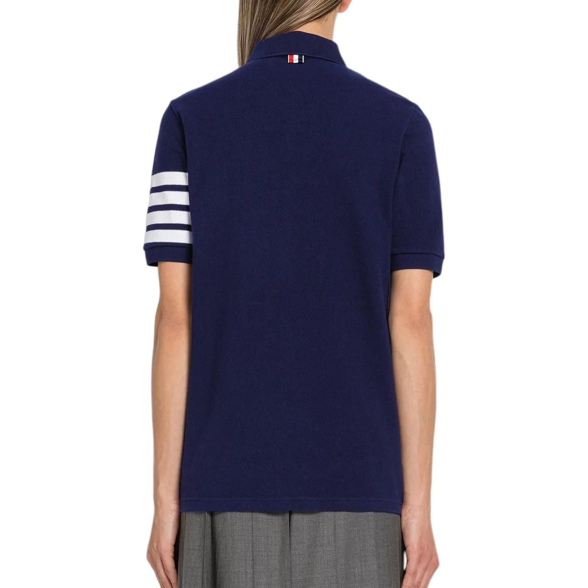 (WMNS) Thom Browne Collar T-Shirt 'Navy' FJP052G-07976-415