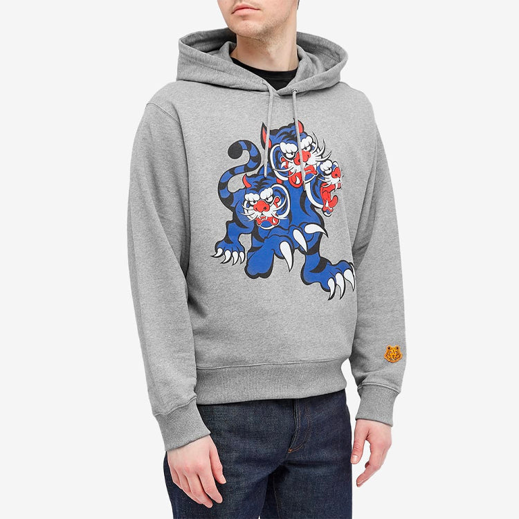 Men's KENZO SS21 TIGER Cartoon Printing Gray FB55SW3234ML-95