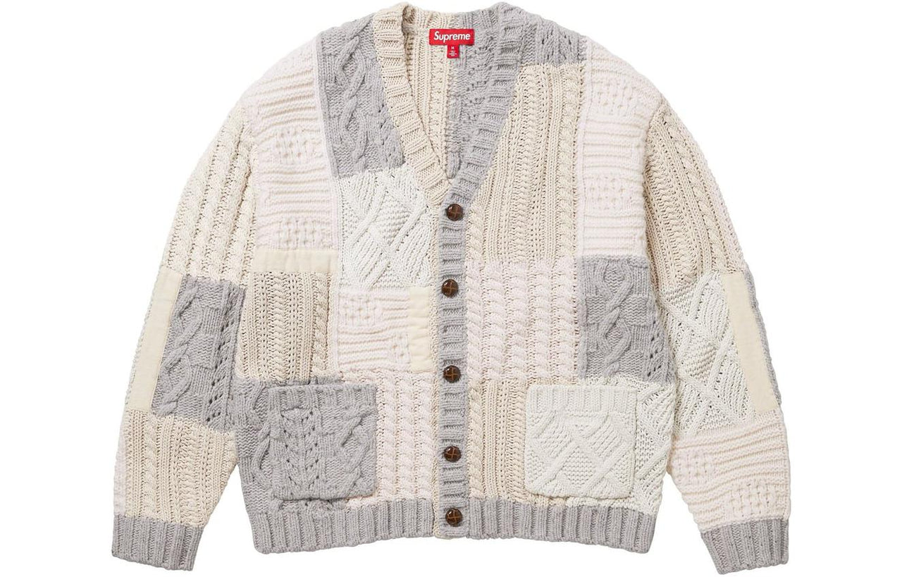 Supreme FW23 Week3 Patchwork Cable Knit Cardigan 'Beige' SUP-FW23-072