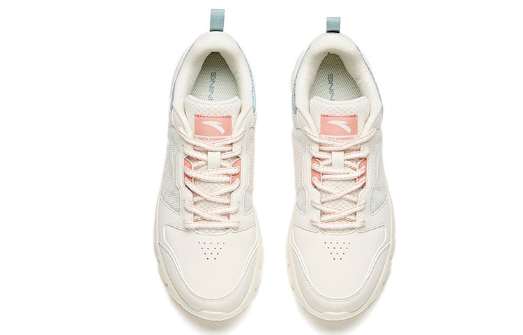 (WMNS) ANTA Running Series Sneakers Leather 'White Pink Blue' 92625512-41
