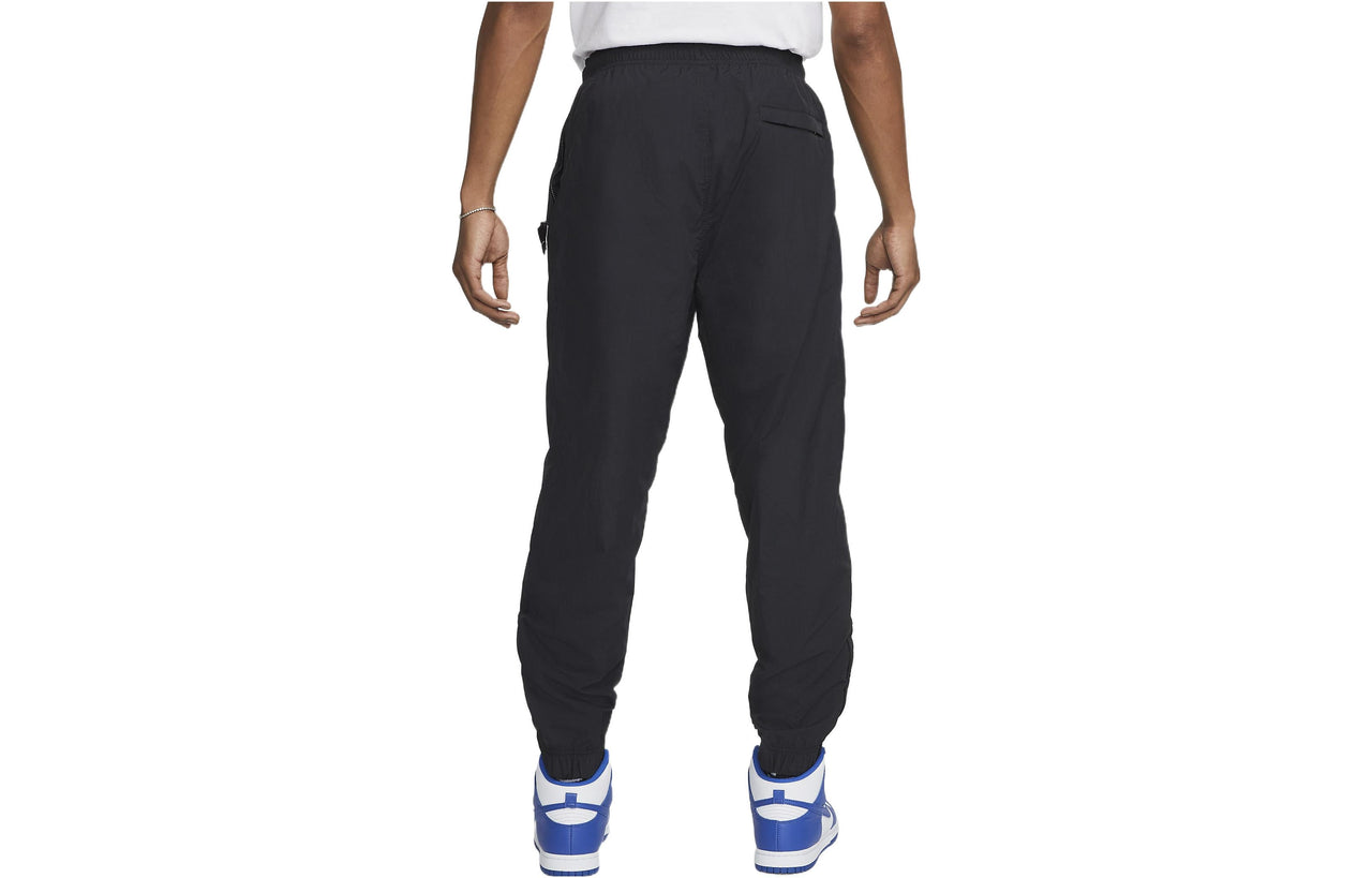 Men's Nike Solid Color Logo Printing Elastic Waistband Bundle Feet Sports Pants/Trousers/Joggers Autumn Black DQ6572-010
